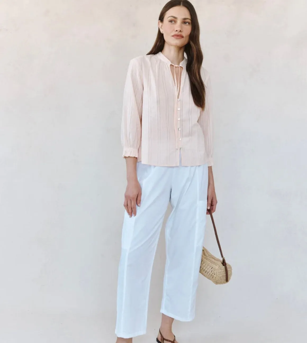 3/4 Sleeve Tie Neck Blouse - Pink Opal sold by Belletique product image thumbnail 5