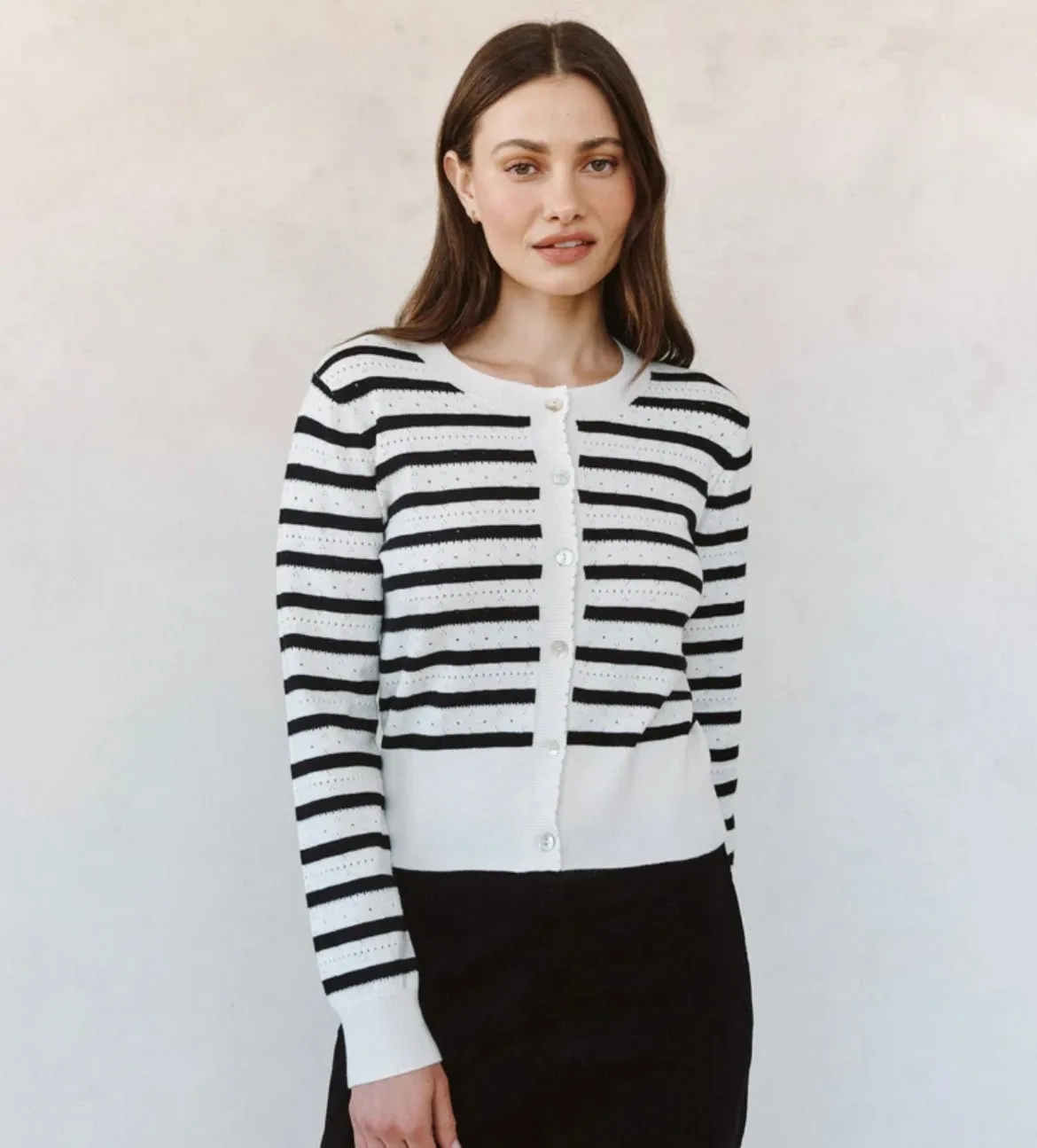 Fitted Cardigan - Cherie Stripe sold by Belletique product image thumbnail 2
