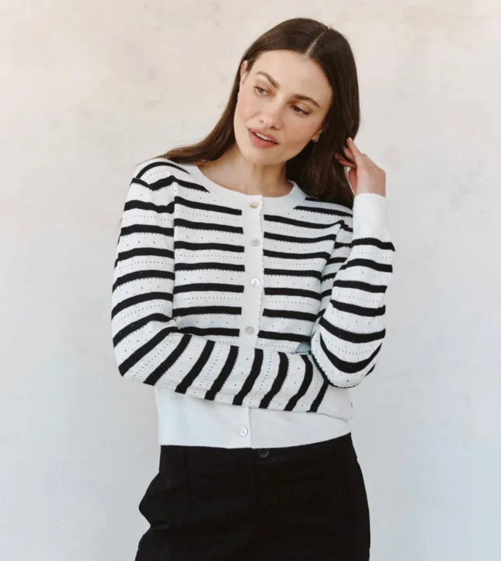 Fitted Cardigan - Cherie Stripe made by Bella Dahl