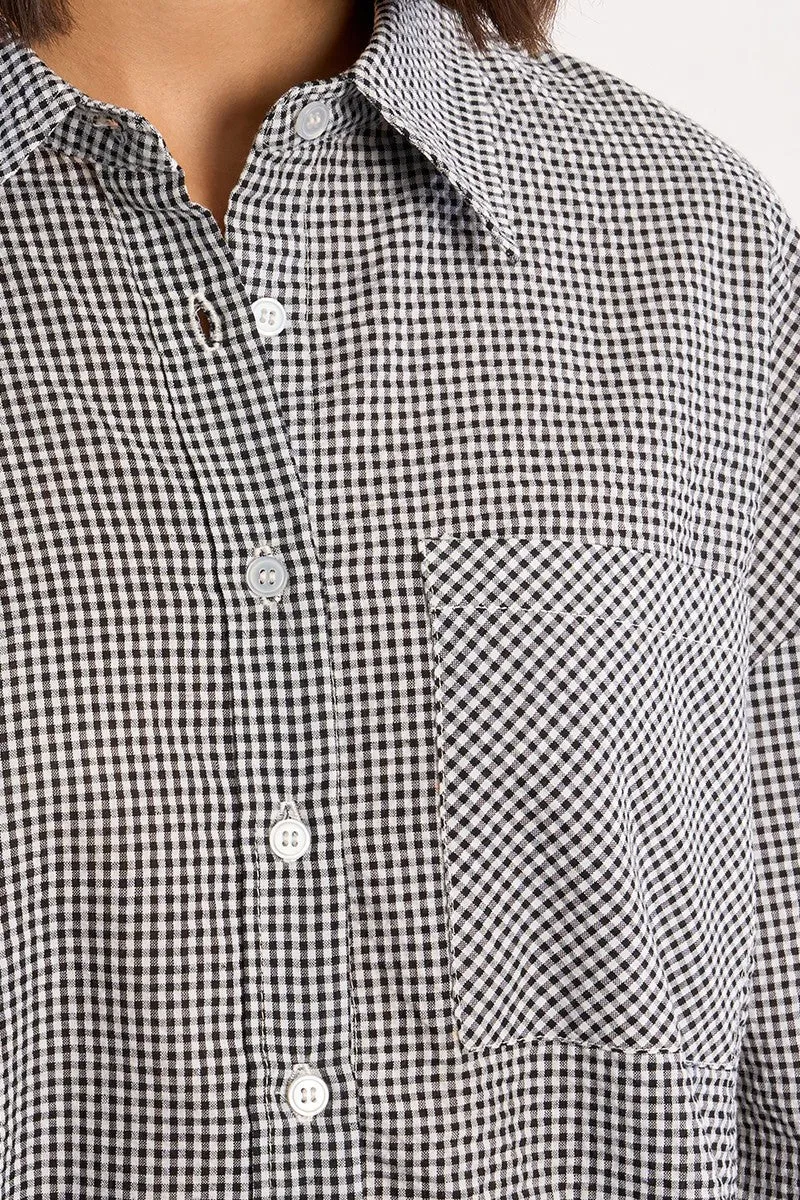 Gingham Button Down Top | Black sold by Belletique product image thumbnail 3
