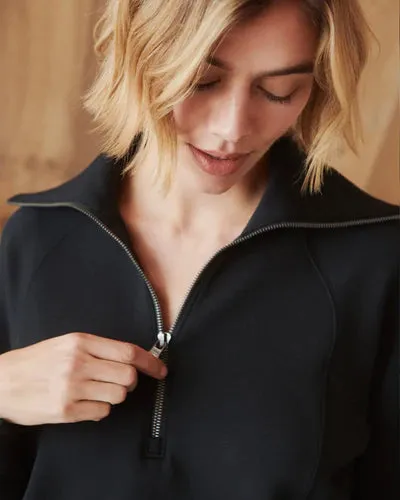 SPANX AirEssentials Lightweight Half Zip Sweatshirt | Black sold by Belletique product image thumbnail 5