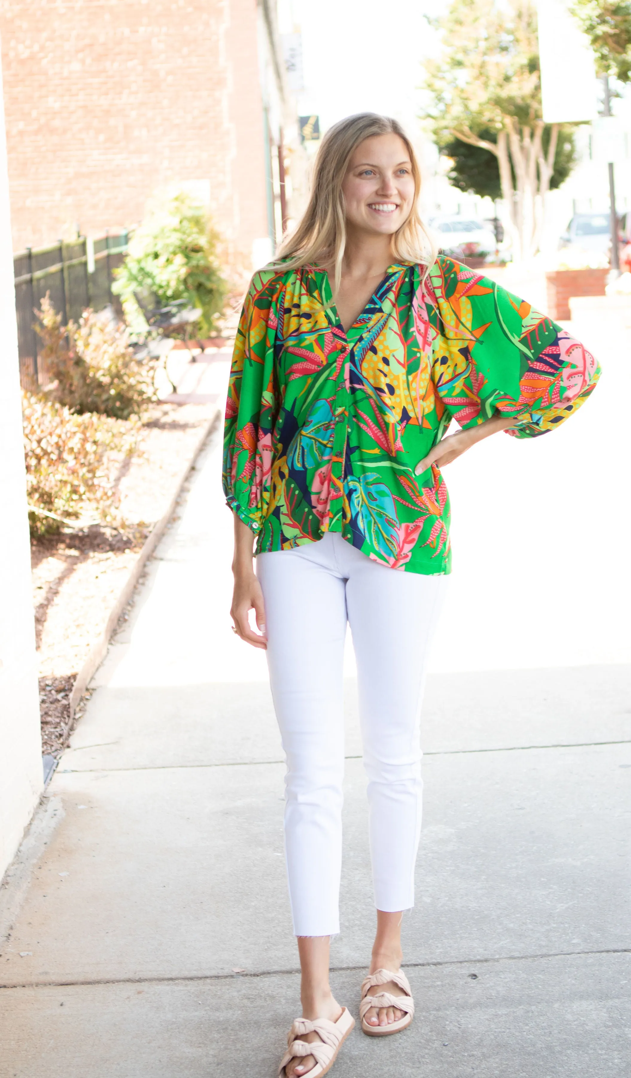 Tropical Button Top sold by Belletique product image thumbnail 2