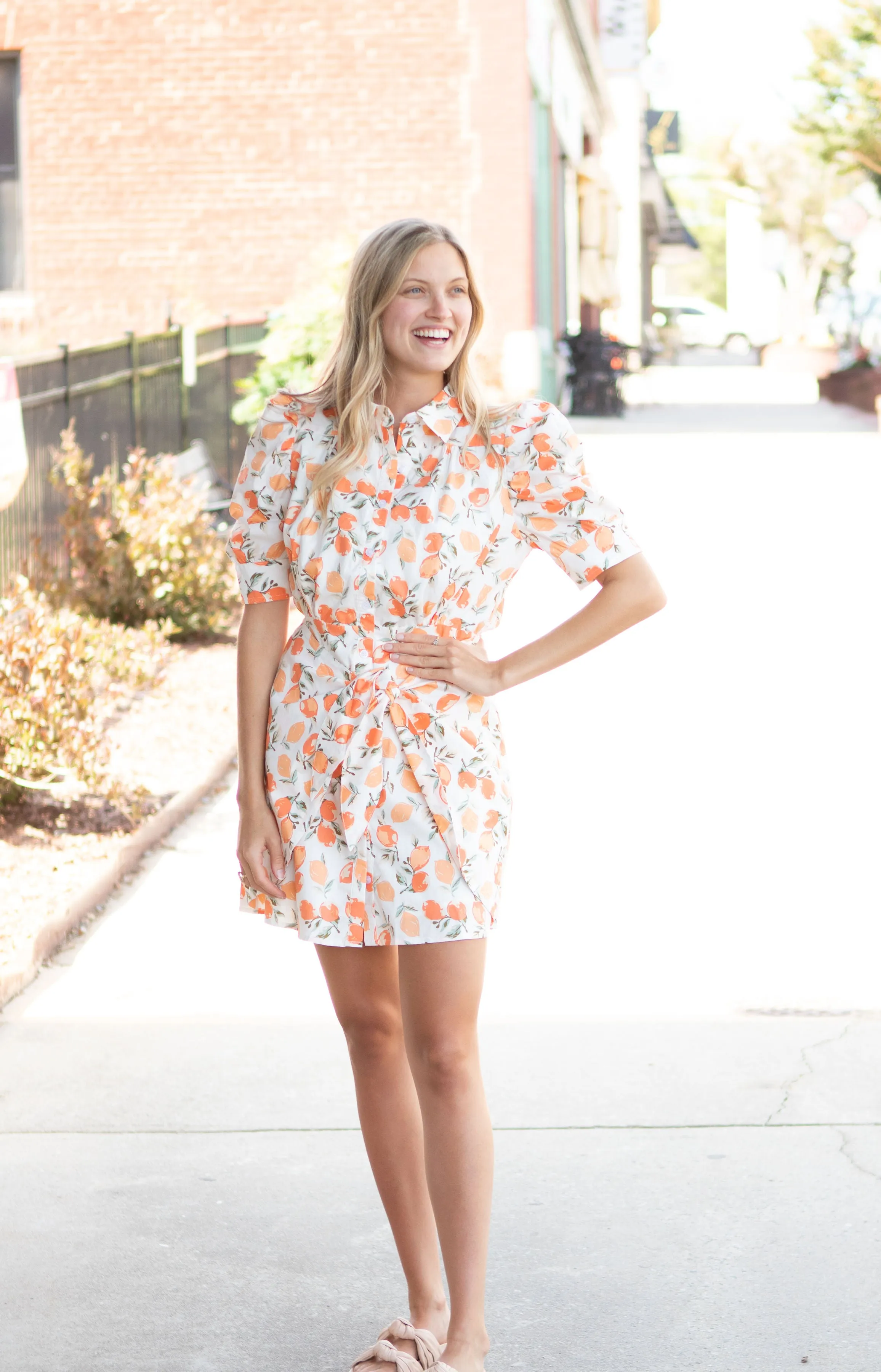 Peach Poplin Dress sold by Belletique