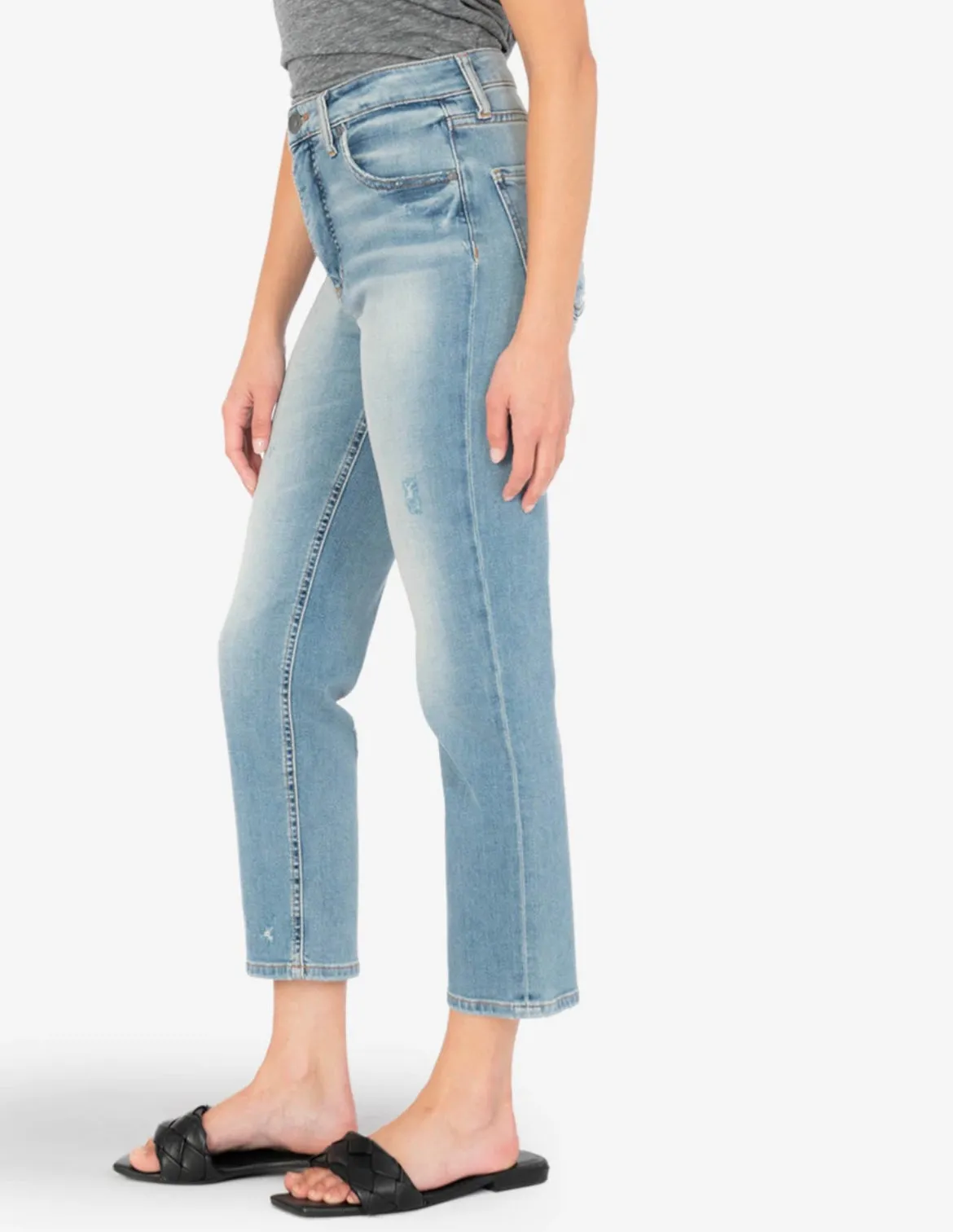 Elizabeth High Rise Fab Ab Straight Crop | Vintage Defiant Wash sold by Belletique product image thumbnail 2