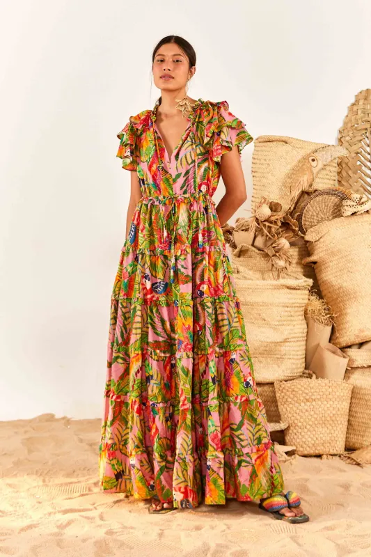Macaw Leaves Maxi Dress sold by Belletique