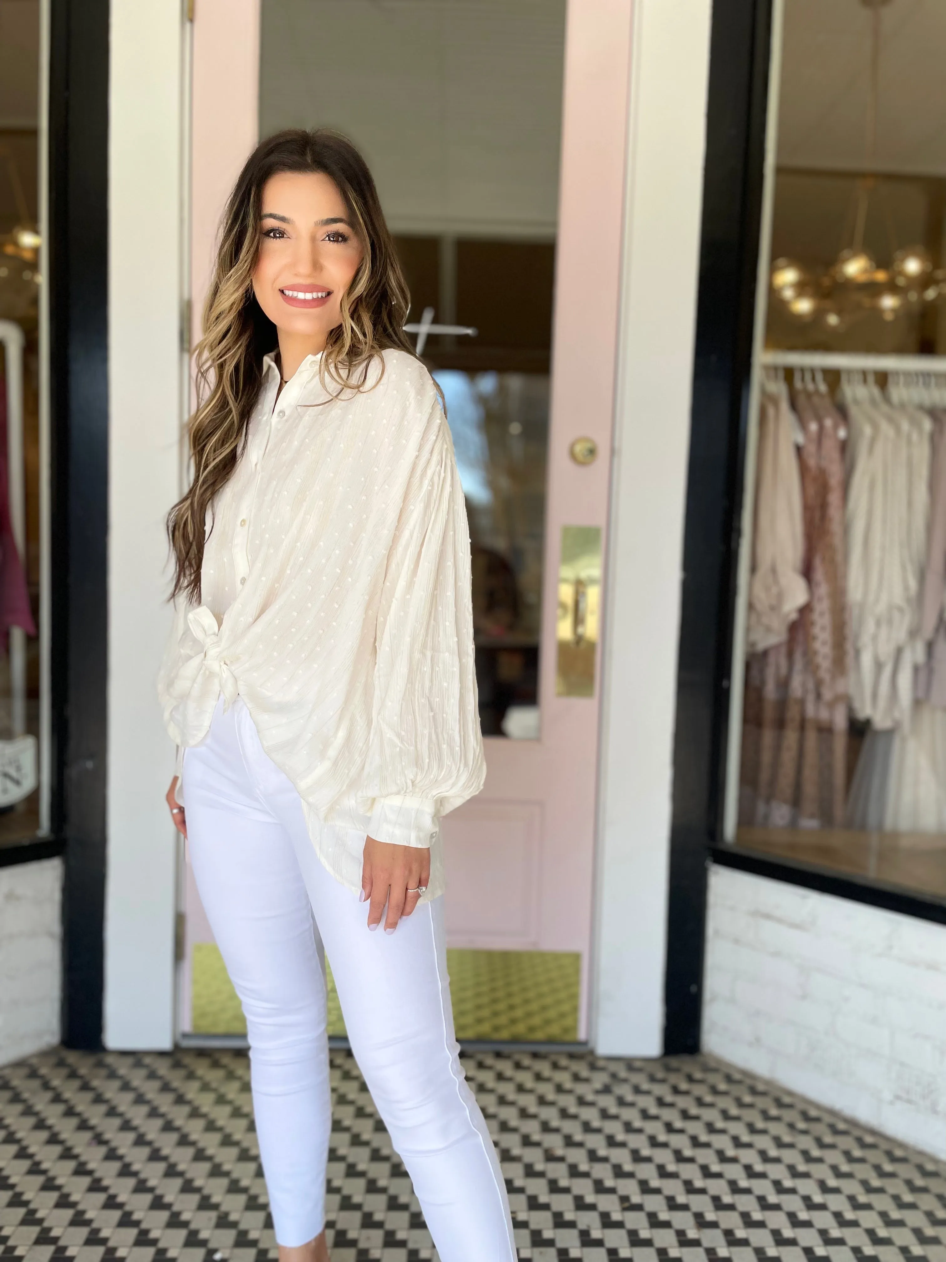 Blanc Button Blouse sold by Belletique product image thumbnail 3