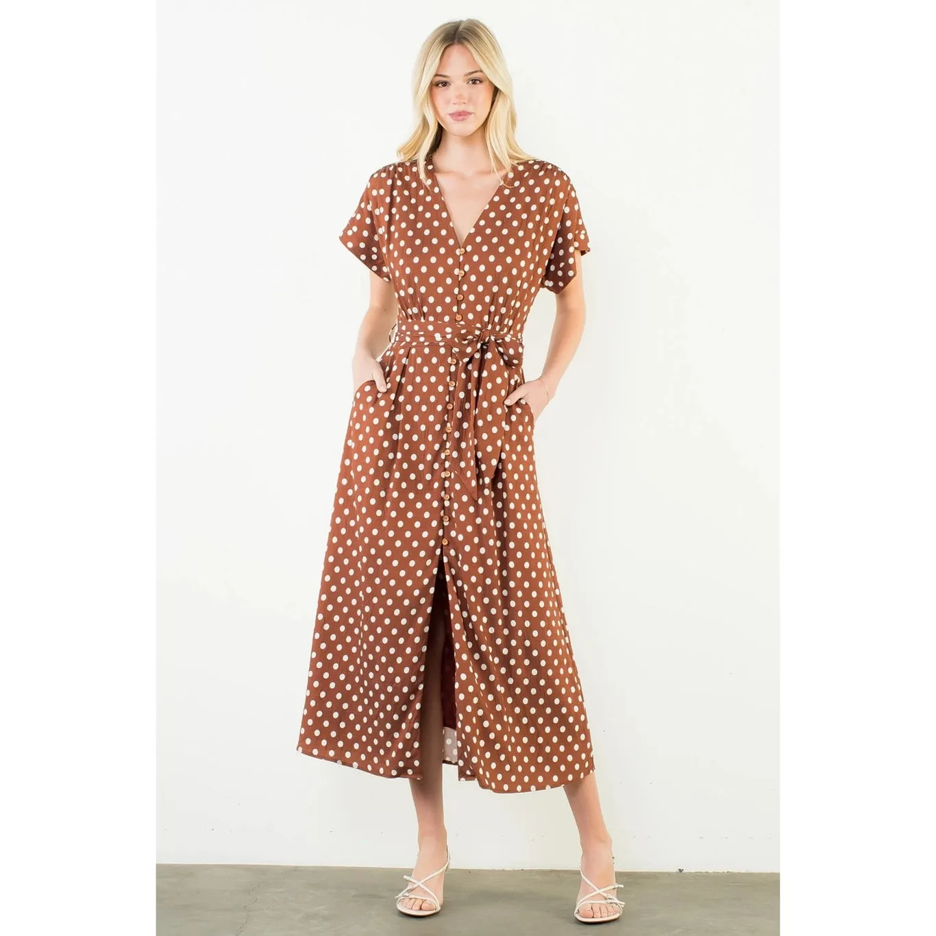 Polka Dot Dress | Chocolate sold by Belletique product image thumbnail 2