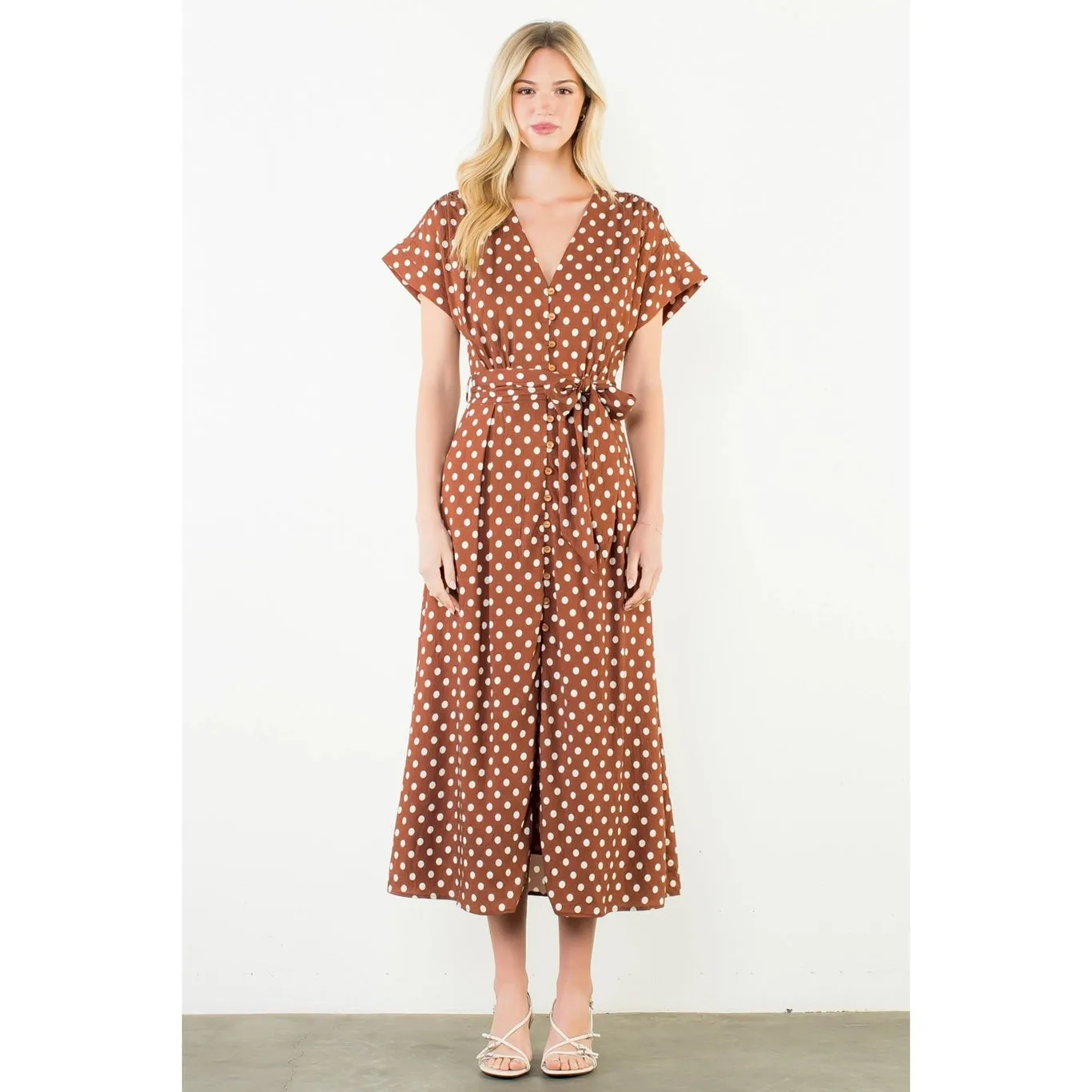 Polka Dot Dress | Chocolate sold by Belletique product image thumbnail 4