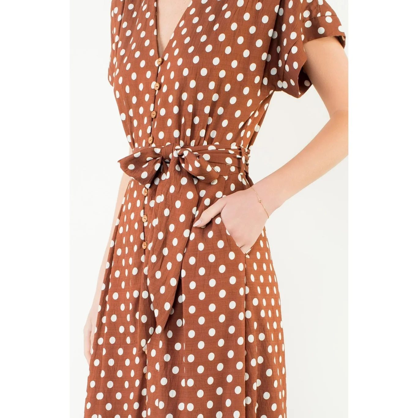Polka Dot Dress | Chocolate sold by Belletique product image thumbnail 5