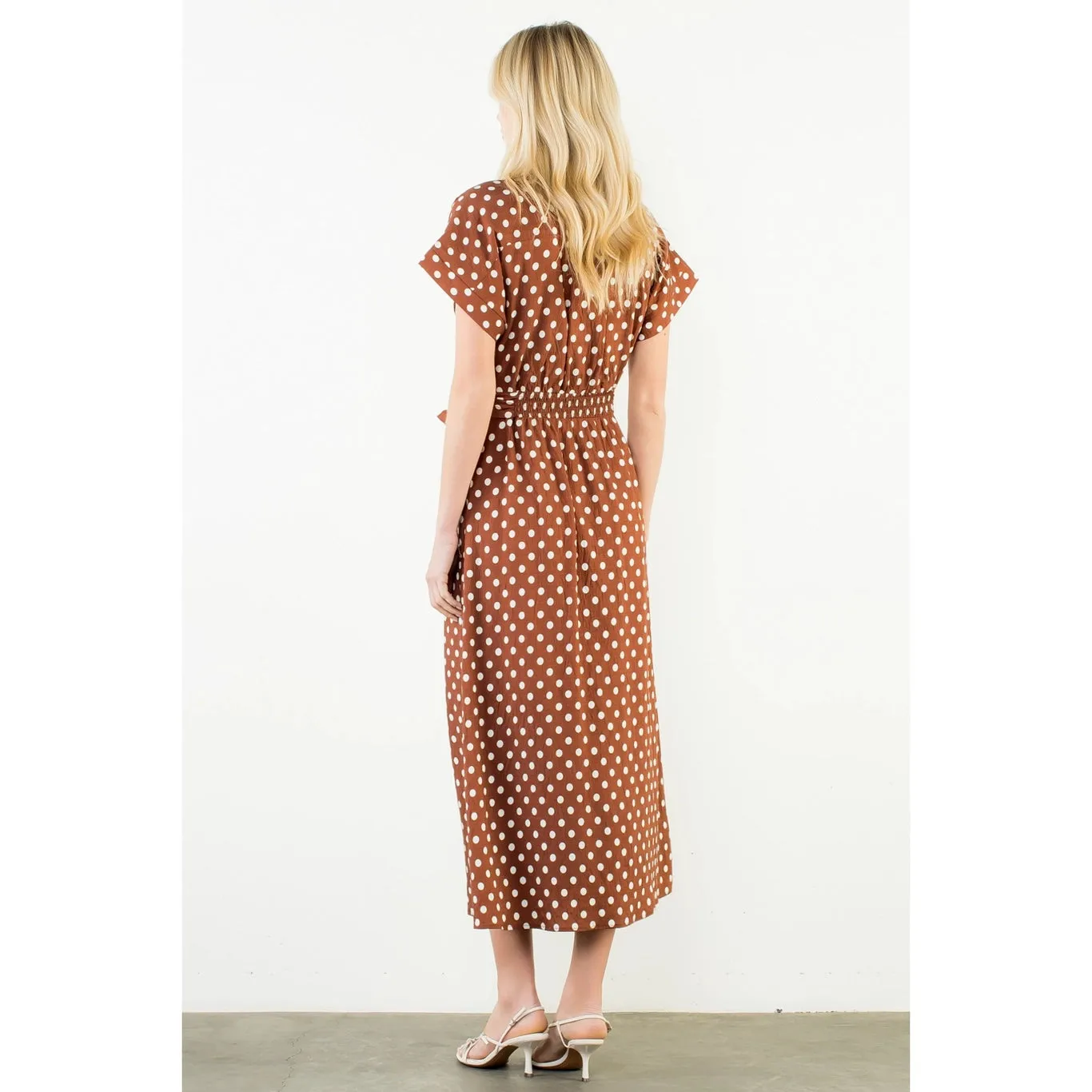 Polka Dot Dress | Chocolate sold by Belletique product image thumbnail 3