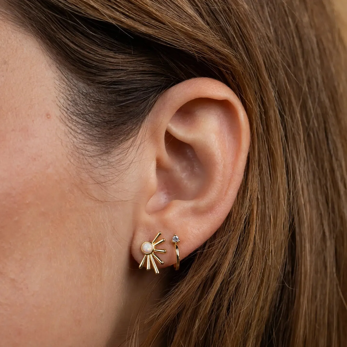 Sun Ray White Opal Earrings sold by Belletique product image thumbnail 2