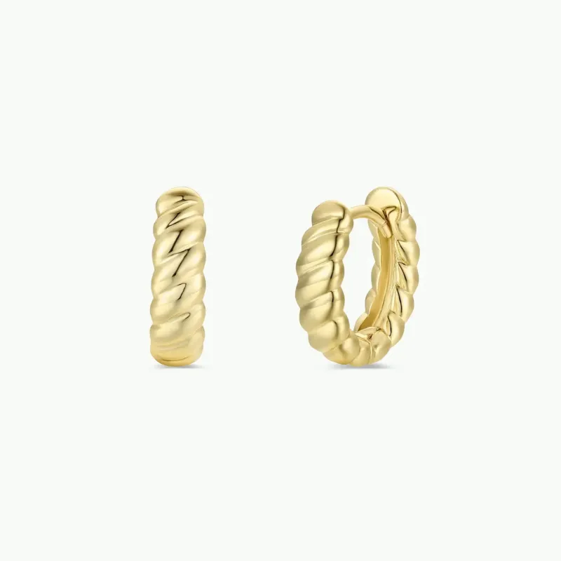 Small Channel Gold Hoop Earrings made by JaxKelly