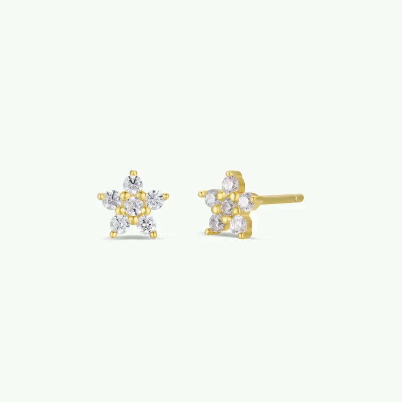 Pave Stud Flower Earrings made by JaxKelly