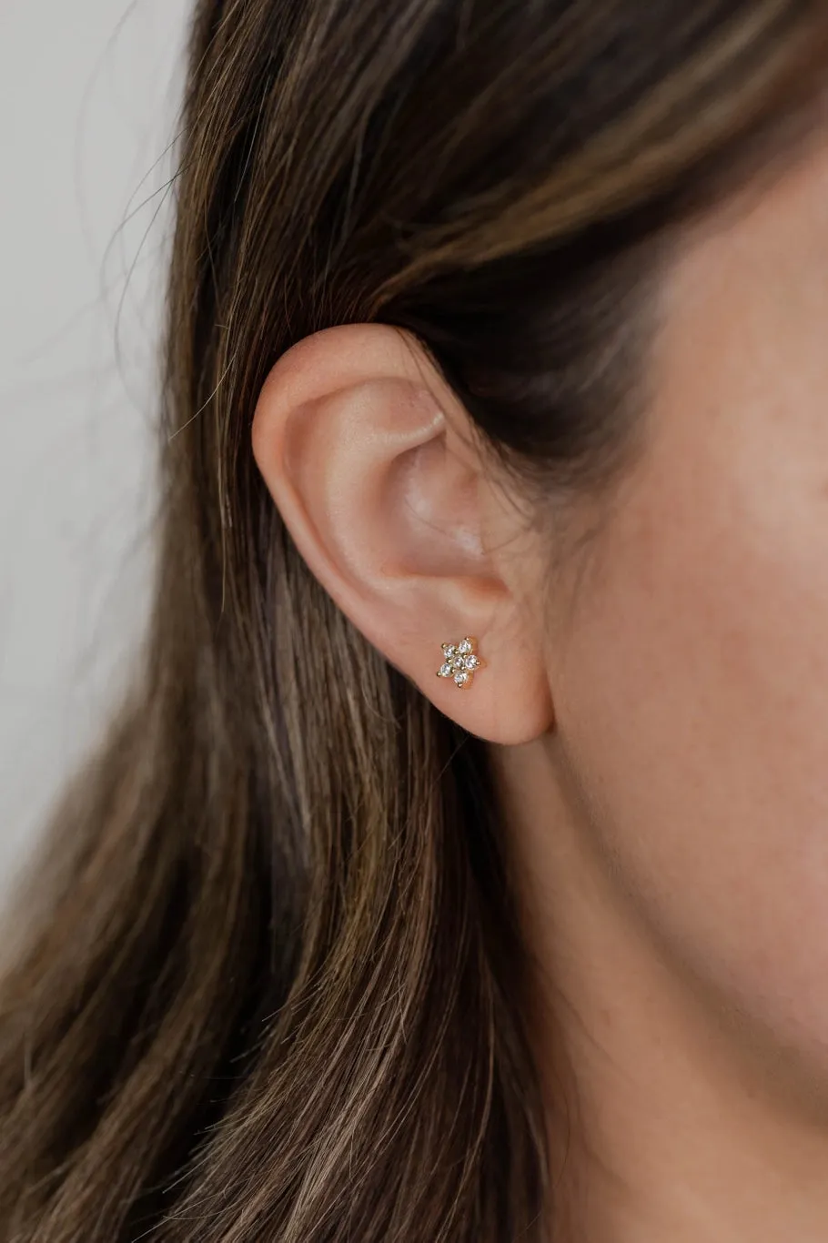 Pave Stud Flower Earrings sold by Belletique product image thumbnail 2