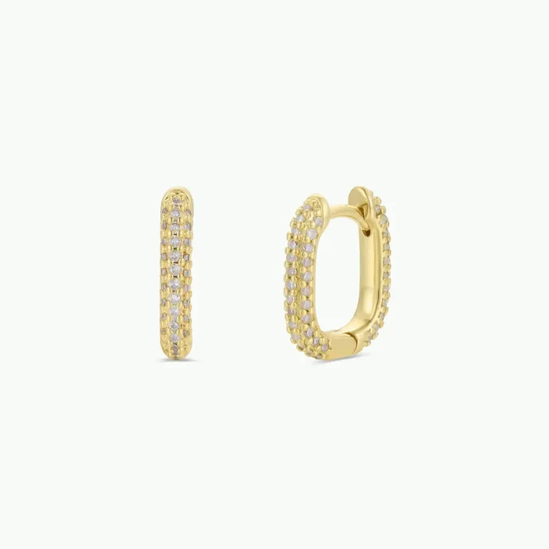 Gold Hoop Pave Earrings made by JaxKelly