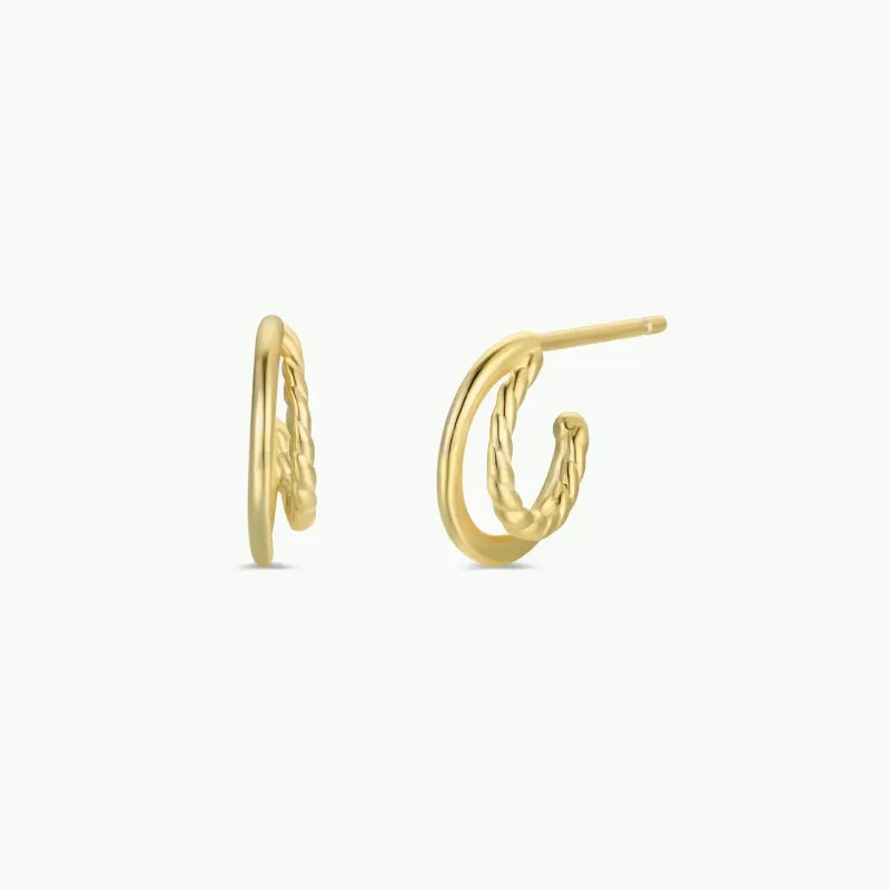Gold Hoop Double Earrings made by JaxKelly