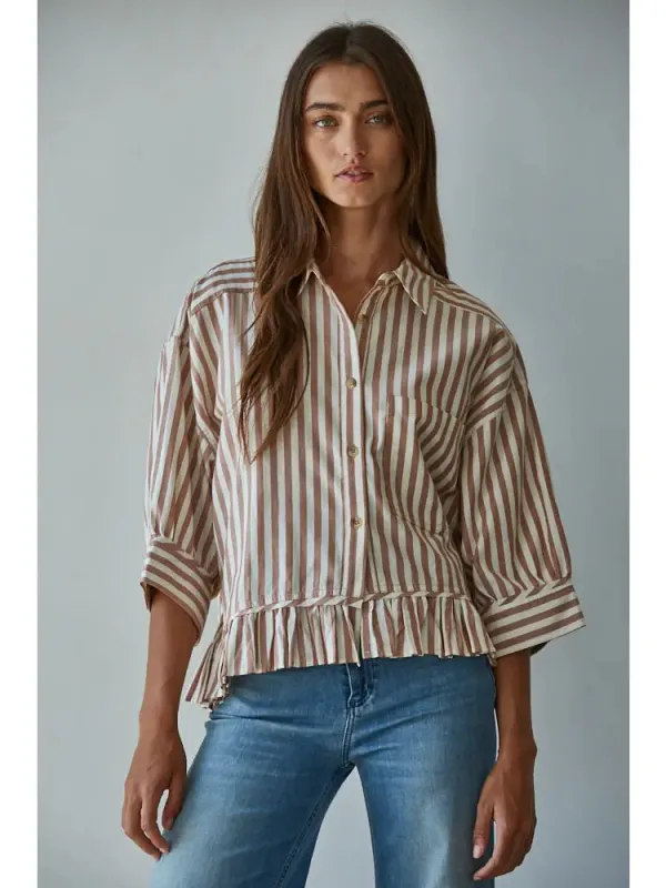 Cotton Striped Button Down | Java made by Belletique