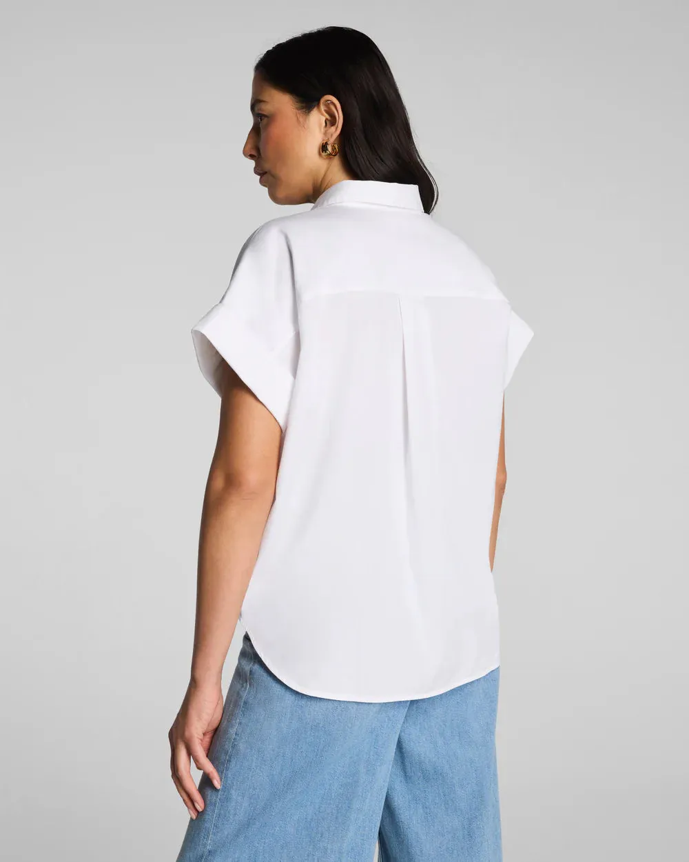 Spanx Poplin Oversized Short Sleeve Button Down sold by Belletique product image thumbnail 2