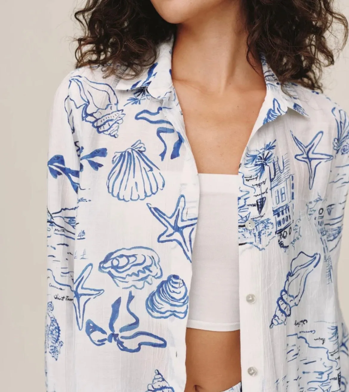 Classic Button Down | Riviera Print sold by Belletique product image thumbnail 5
