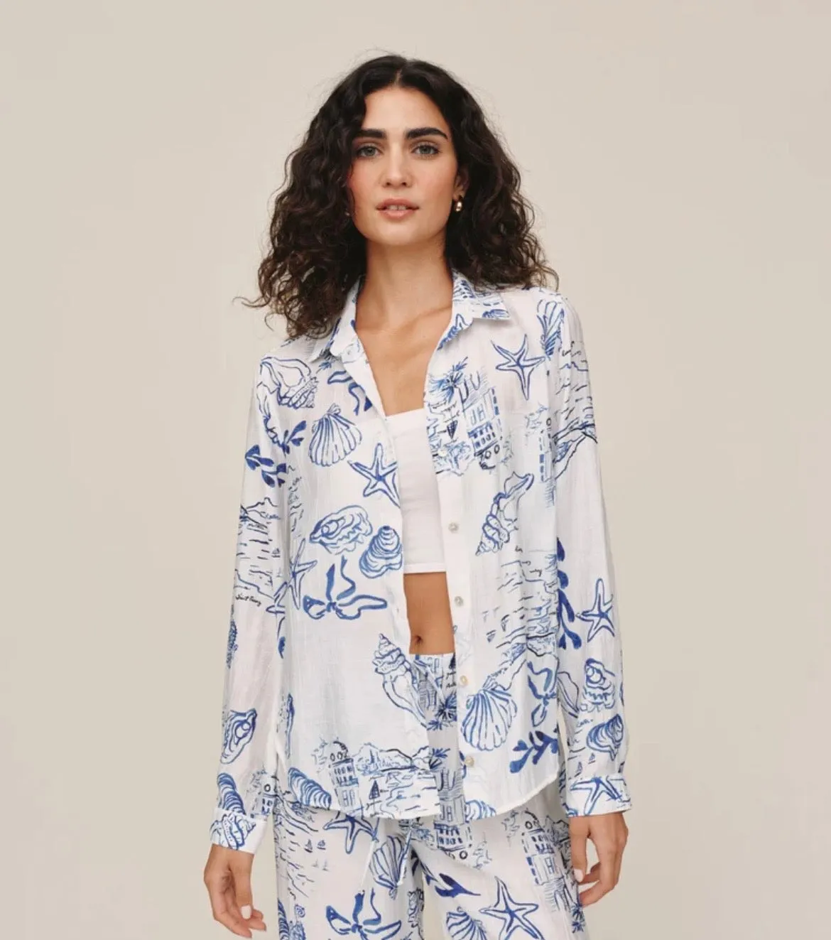 Classic Button Down | Riviera Print sold by Belletique product image thumbnail 4