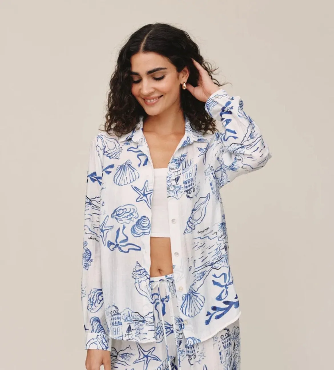 Classic Button Down | Riviera Print sold by Belletique