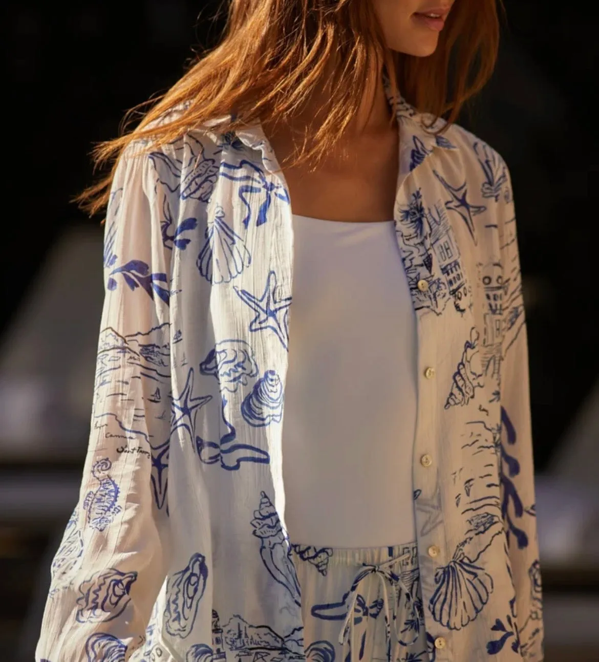 Classic Button Down | Riviera Print sold by Belletique product image thumbnail 3