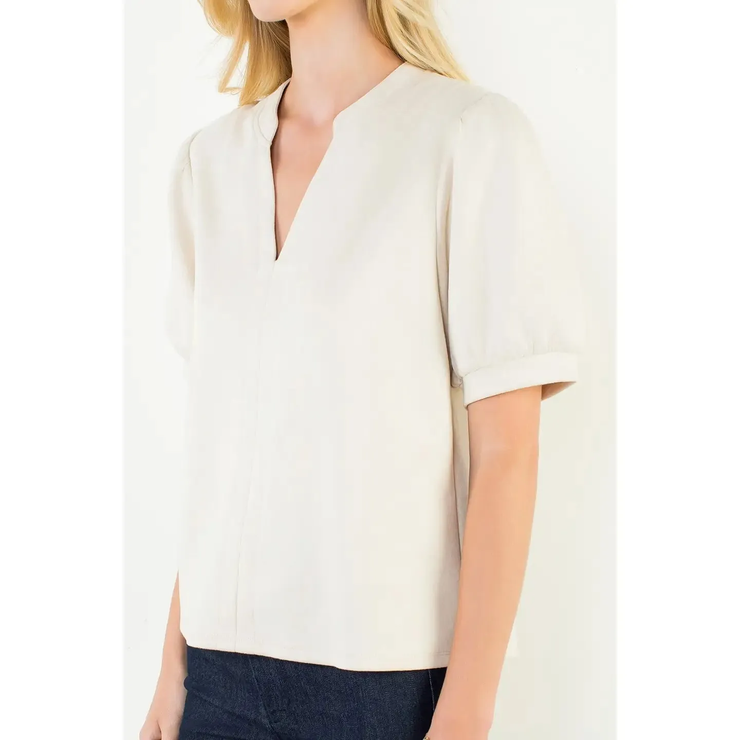 Faux Suede Top | Cream sold by Belletique product image thumbnail 2