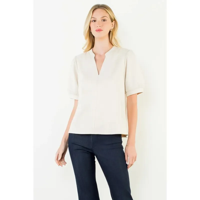 Faux Suede Top | Cream made by THML