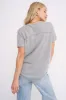 Sophia Pocket V Neck Tee | Heather Grey sold by Belletique