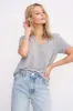 Sophia Pocket V Neck Tee | Heather Grey sold by Belletique