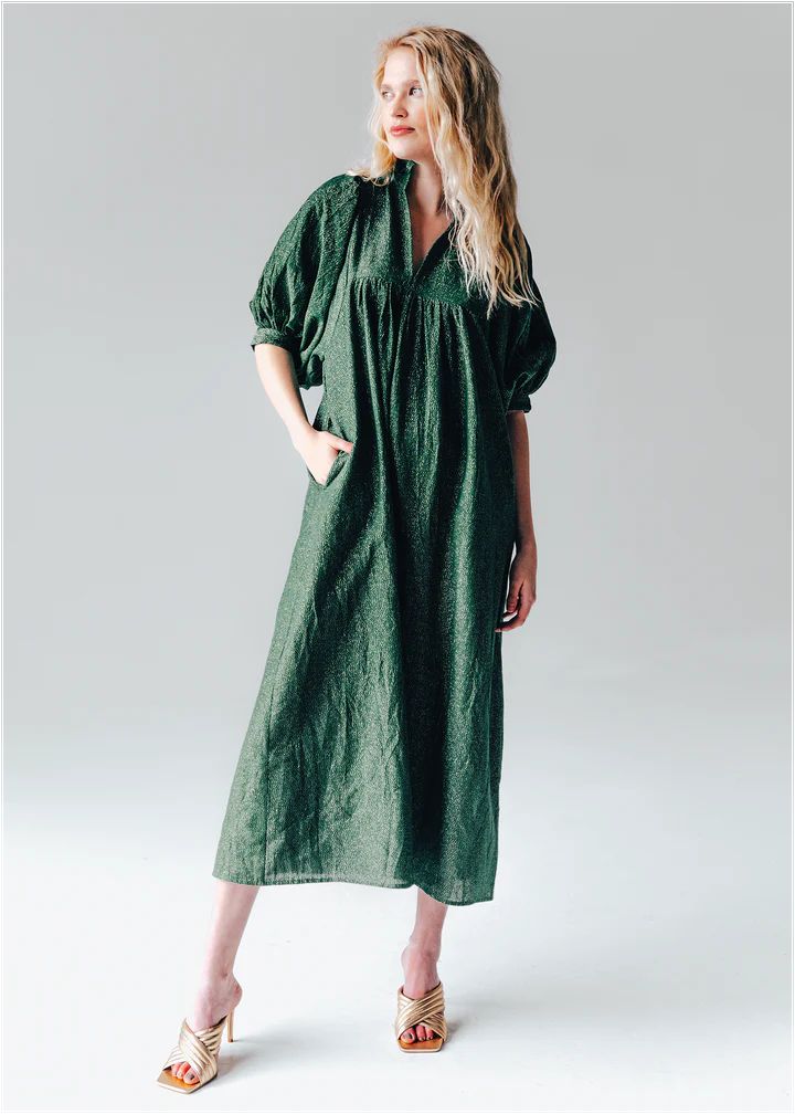 High Neck Midi | Emerald Sparkle sold by Belletique