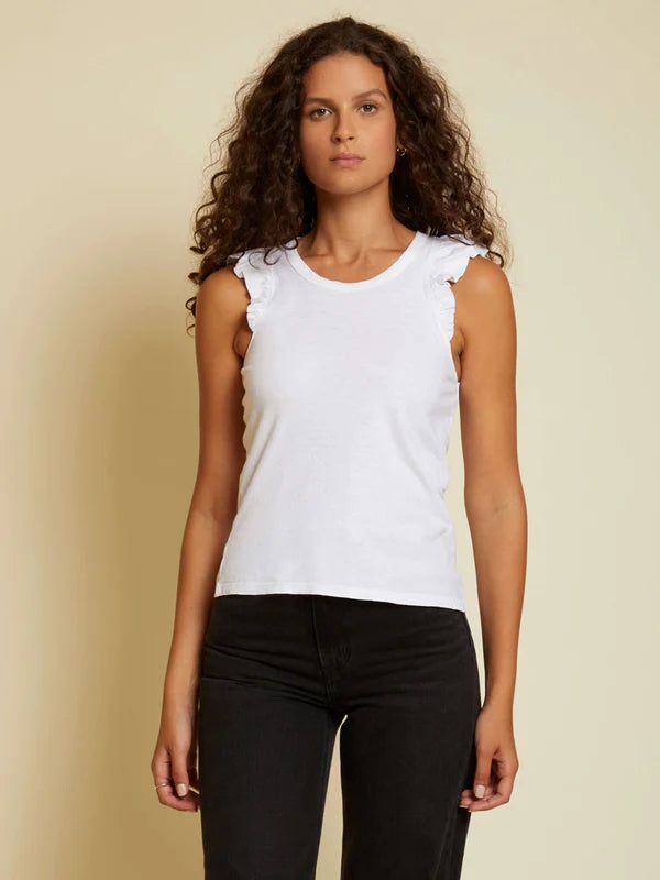 Gemma Flutter Tank | White sold by Belletique product image thumbnail 4