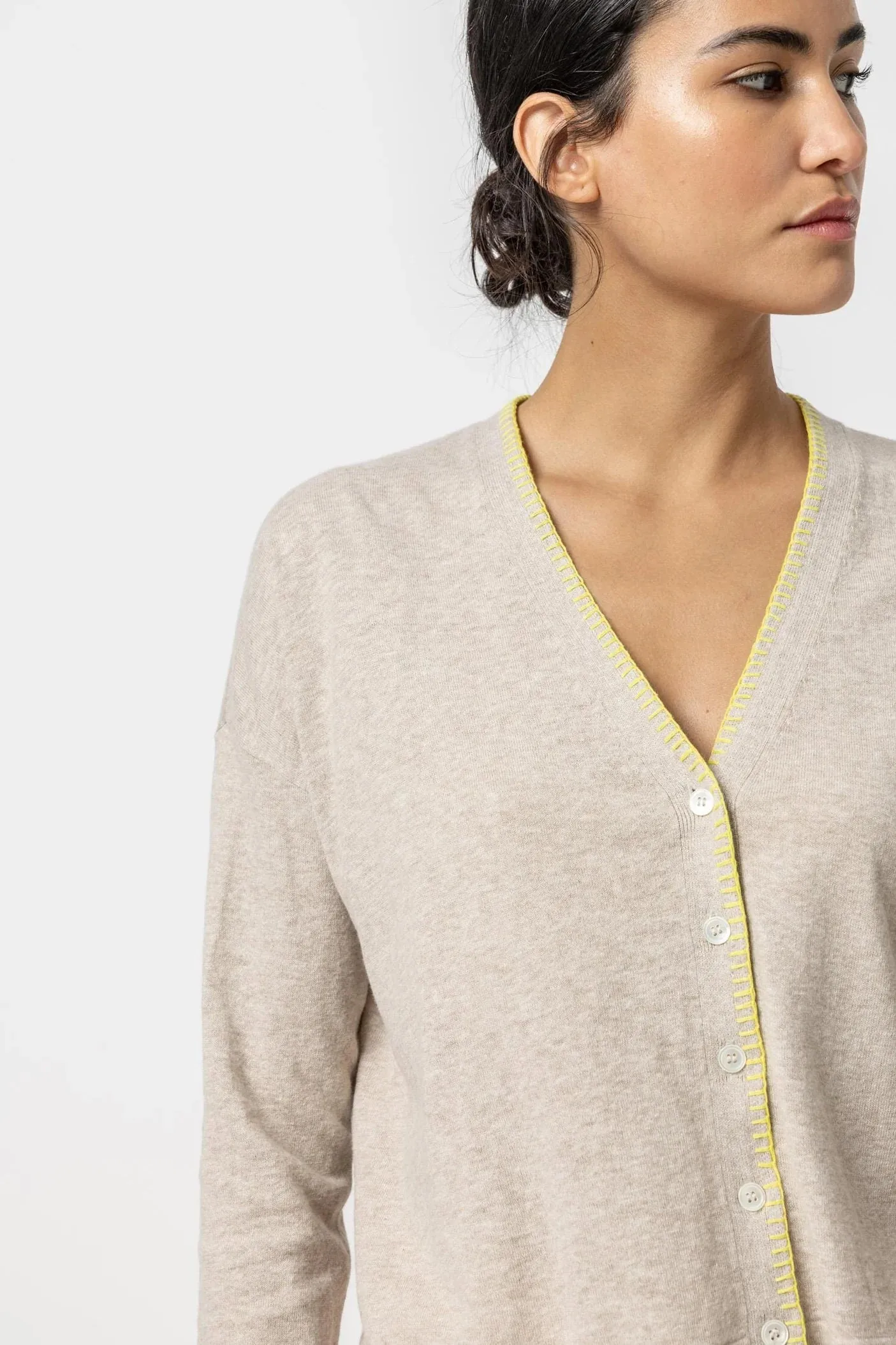 Blanket Stitch Cardigan | Wheat sold by Belletique product image thumbnail 2