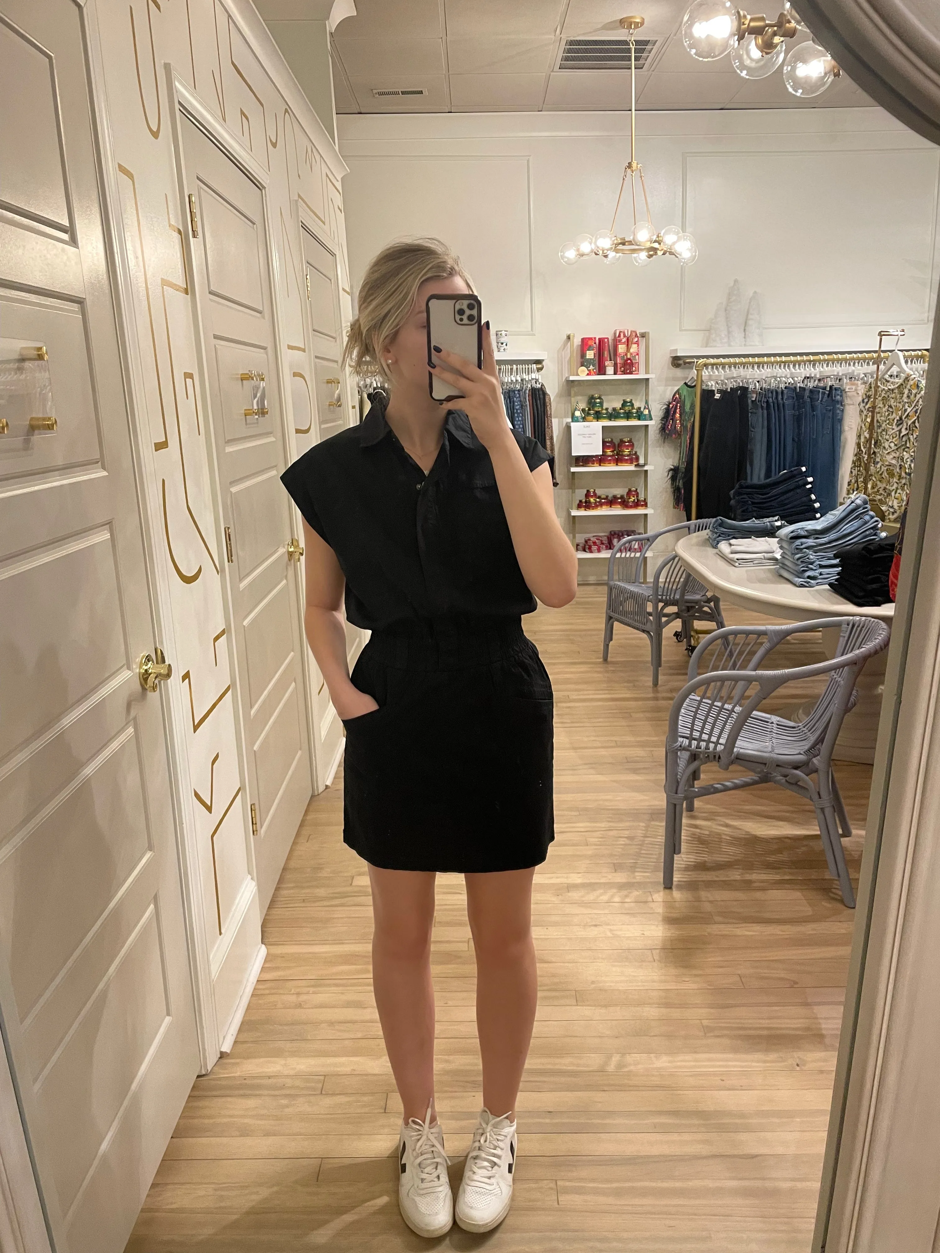 Rosie Mini Dress Smocked Waist Dress | Fade to Black sold by Belletique product image thumbnail 2