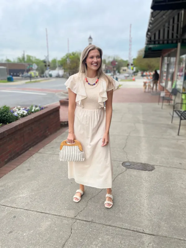 Collins Midi Dress | Ivory sold by Belletique