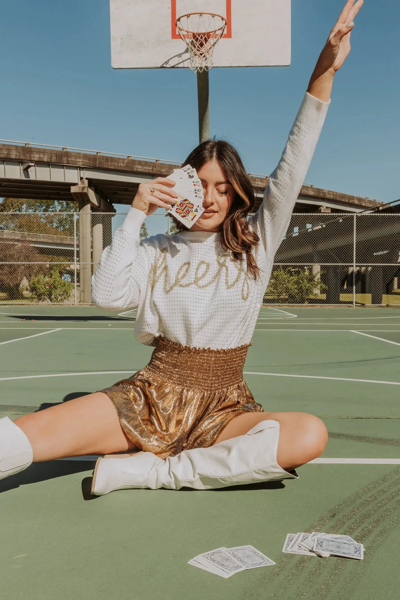 Rhinestone Cheers Sweater sold by Belletique product image thumbnail 2