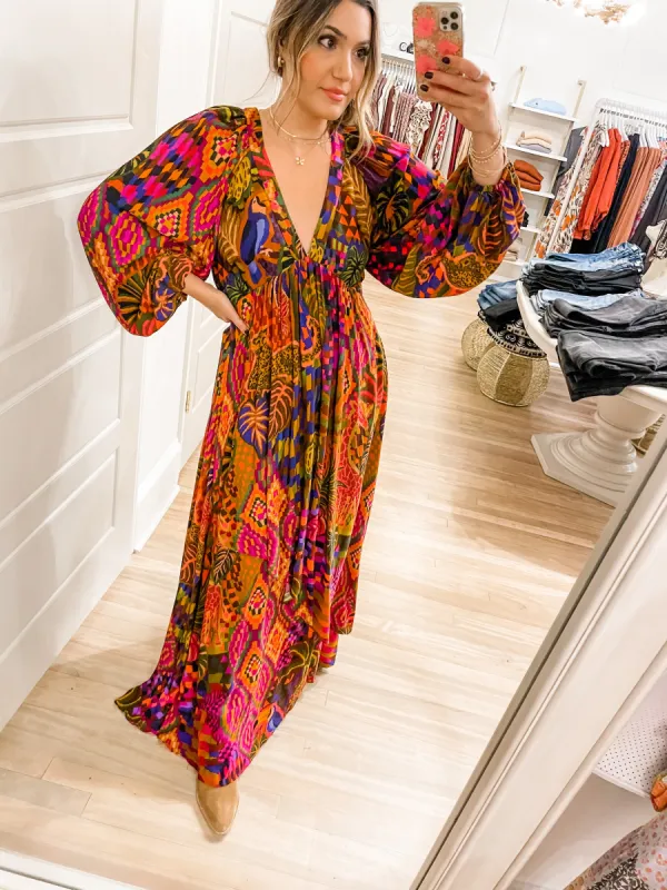 Jungle Animals Tapestry Maxi Dress sold by Belletique