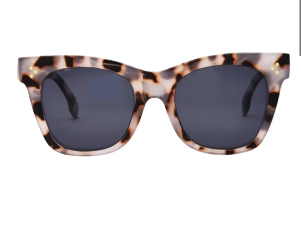 Stevie Sunglasses | Snow Tort/Smoke sold by Belletique