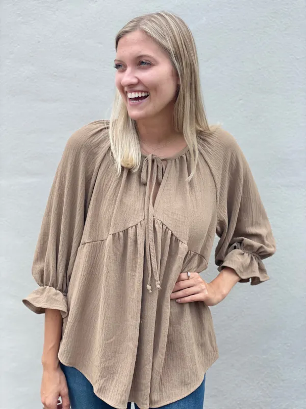 Blank Space Top | Taupe sold by Belletique