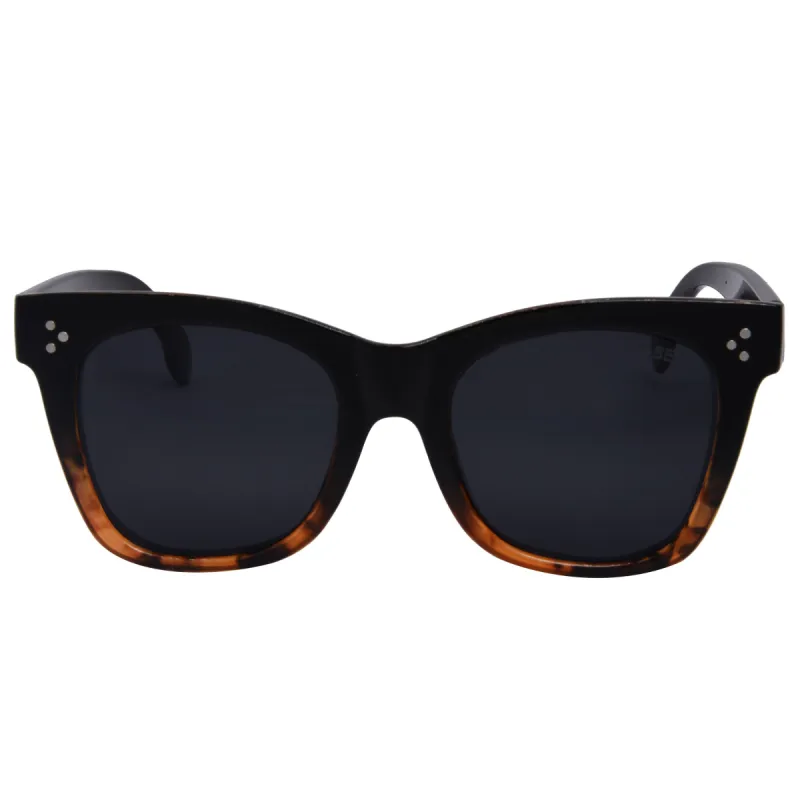 Stevie Sunglasses | Black Tortoise/Smoke Polarized sold by Belletique