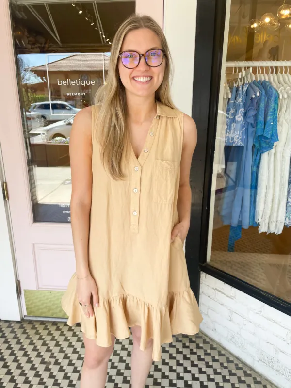 Lillian Dress | Taupe sold by Belletique