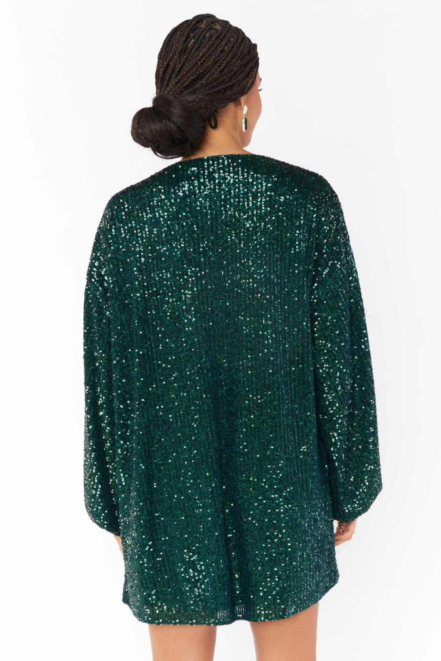 Sure Thing Mini Dress | Emerald Sequins sold by Belletique product image thumbnail 4