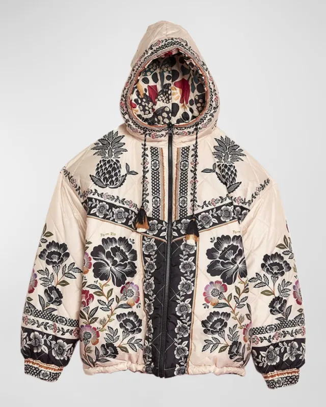 Romantic Garden Puffer Jacket sold by Belletique