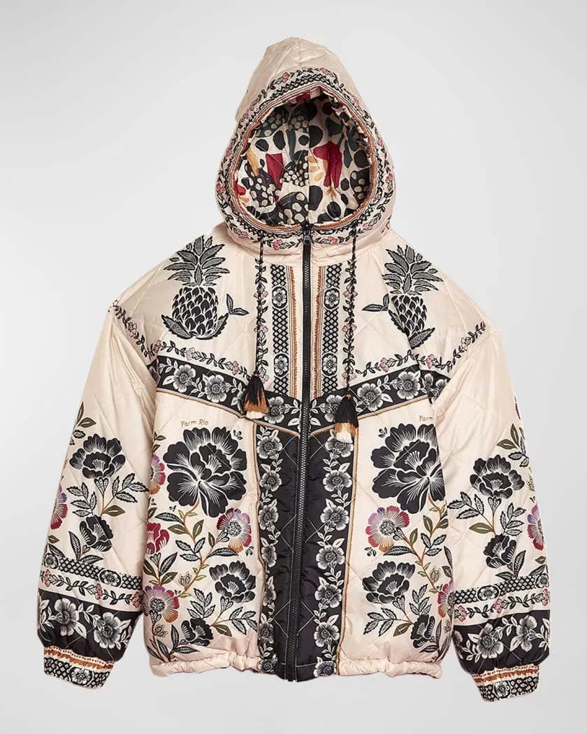 Romantic Garden Puffer Jacket sold by Belletique