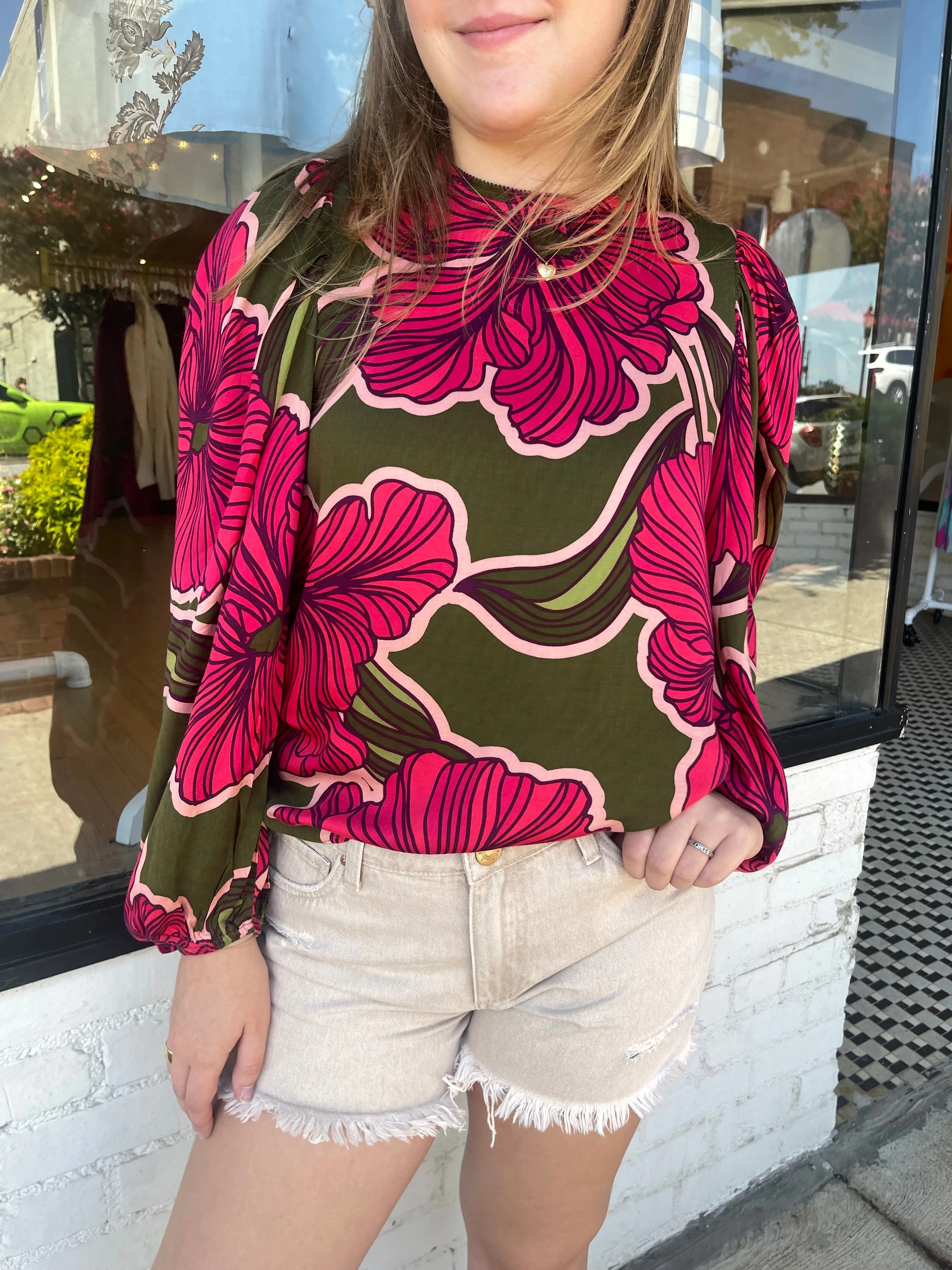 Floral Top | Magenta sold by Belletique