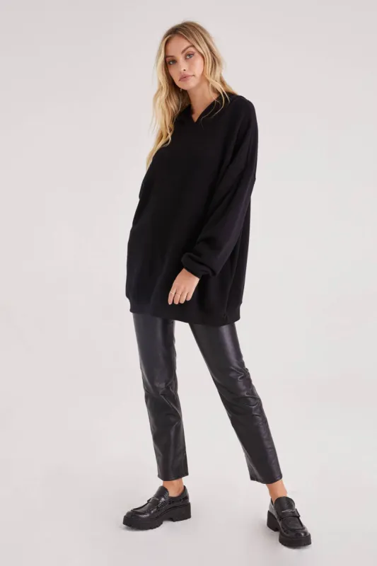 Everything Oversized Hoodie | Black sold by Belletique