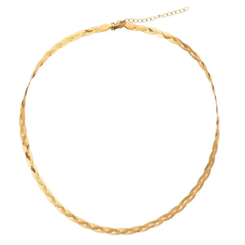 Vesna Braided Herringbone Chain Necklace sold by Belletique