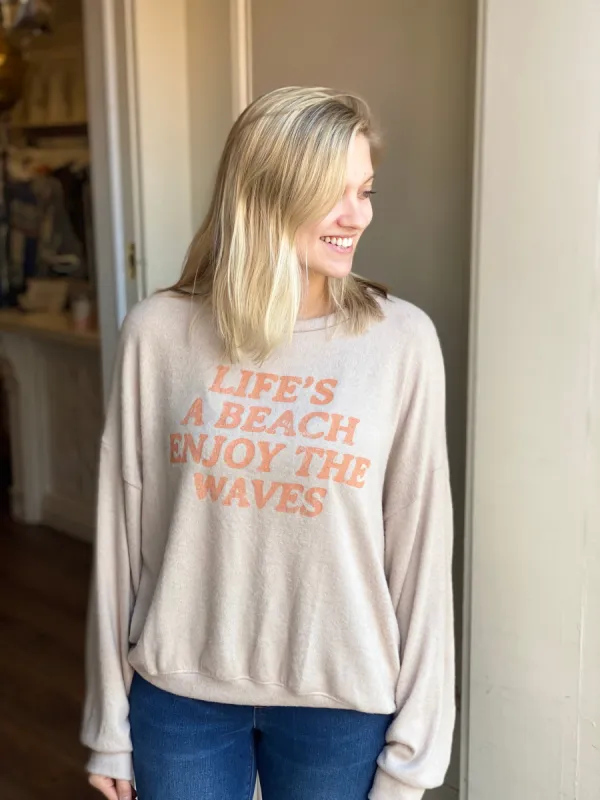 Life’s a Beach Pullover sold by Belletique