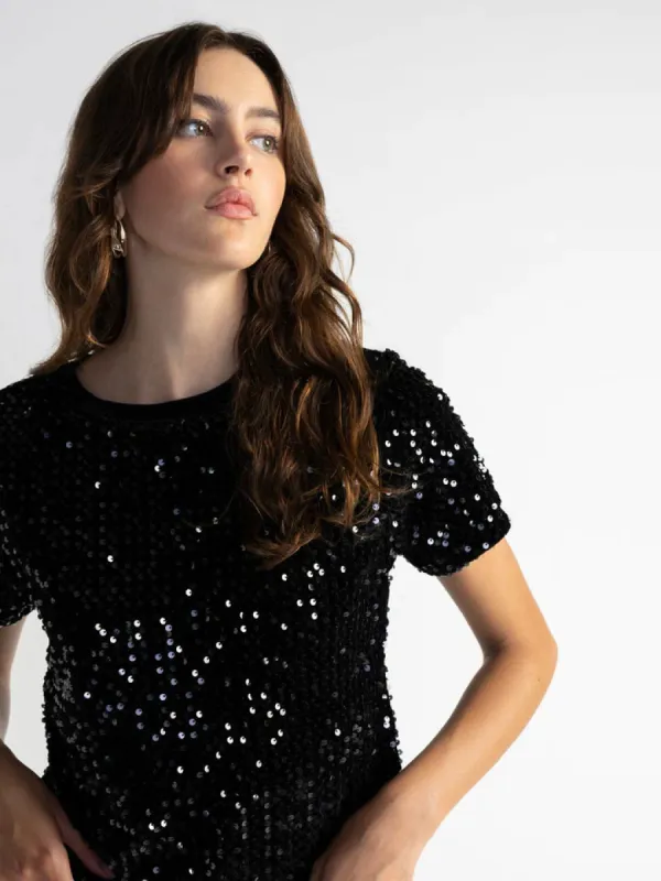 High Shine Perfect Tee | Black sold by Belletique