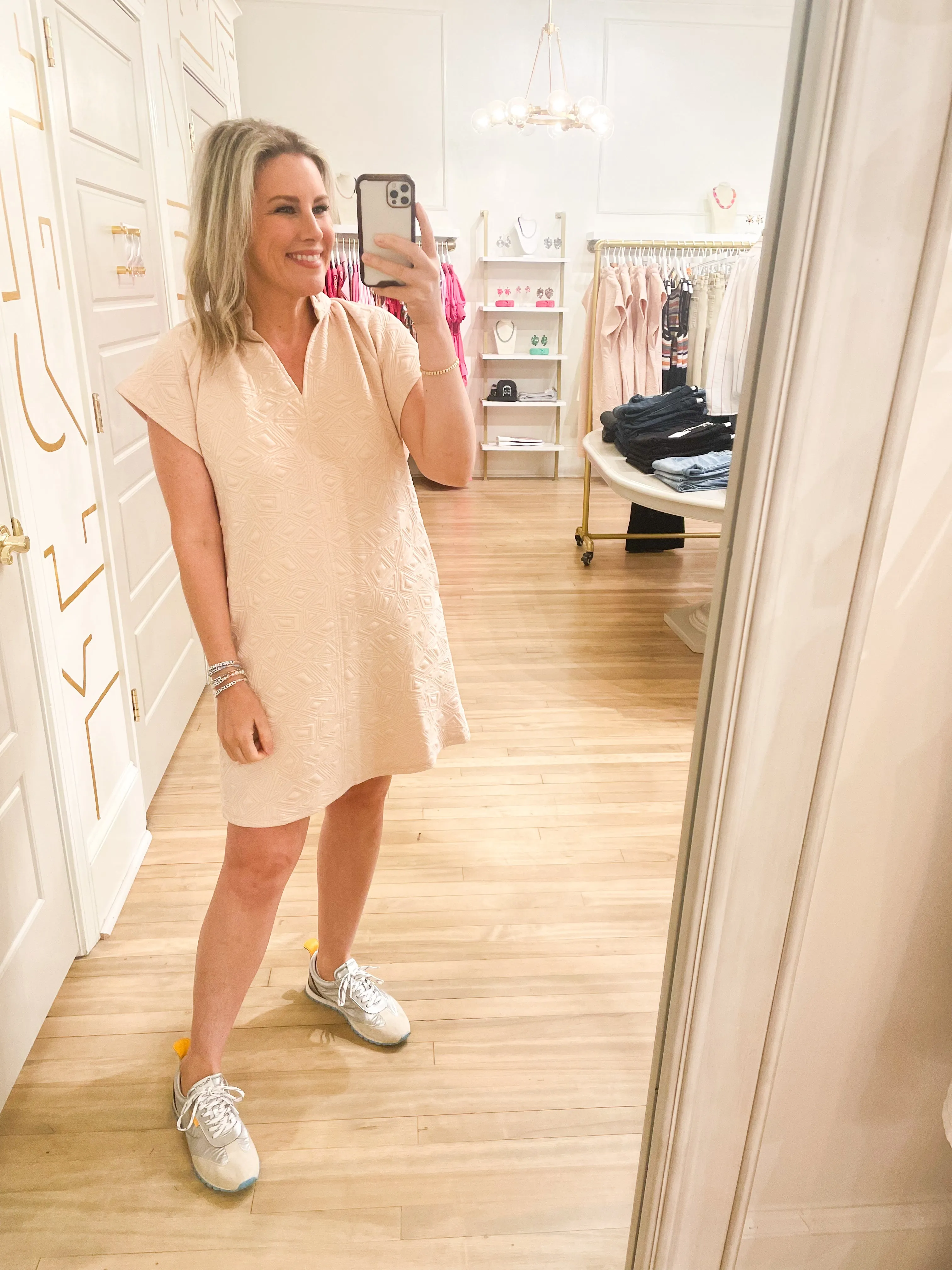 Callie Textured Dress | Cream sold by Belletique